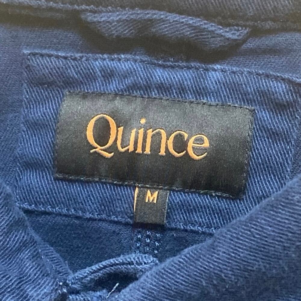Quince Organic Comfort Blue Collared Long Sleeve Shirt Chore Coat Jacket Top M - Picture 5 of 6